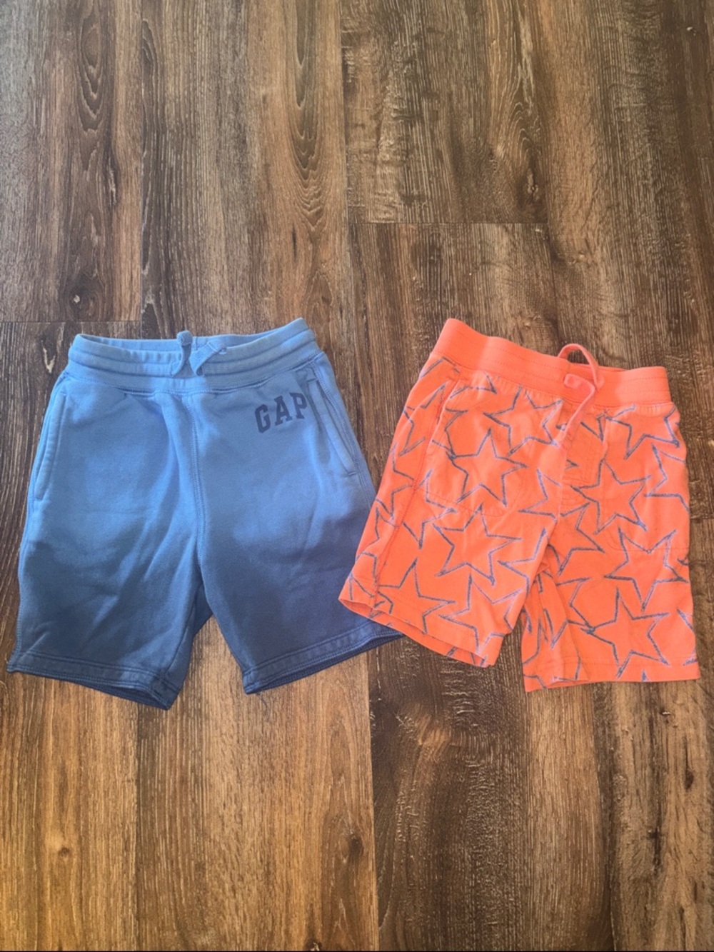 GAP Boys Blue & Neon Orange Star Shorts Set